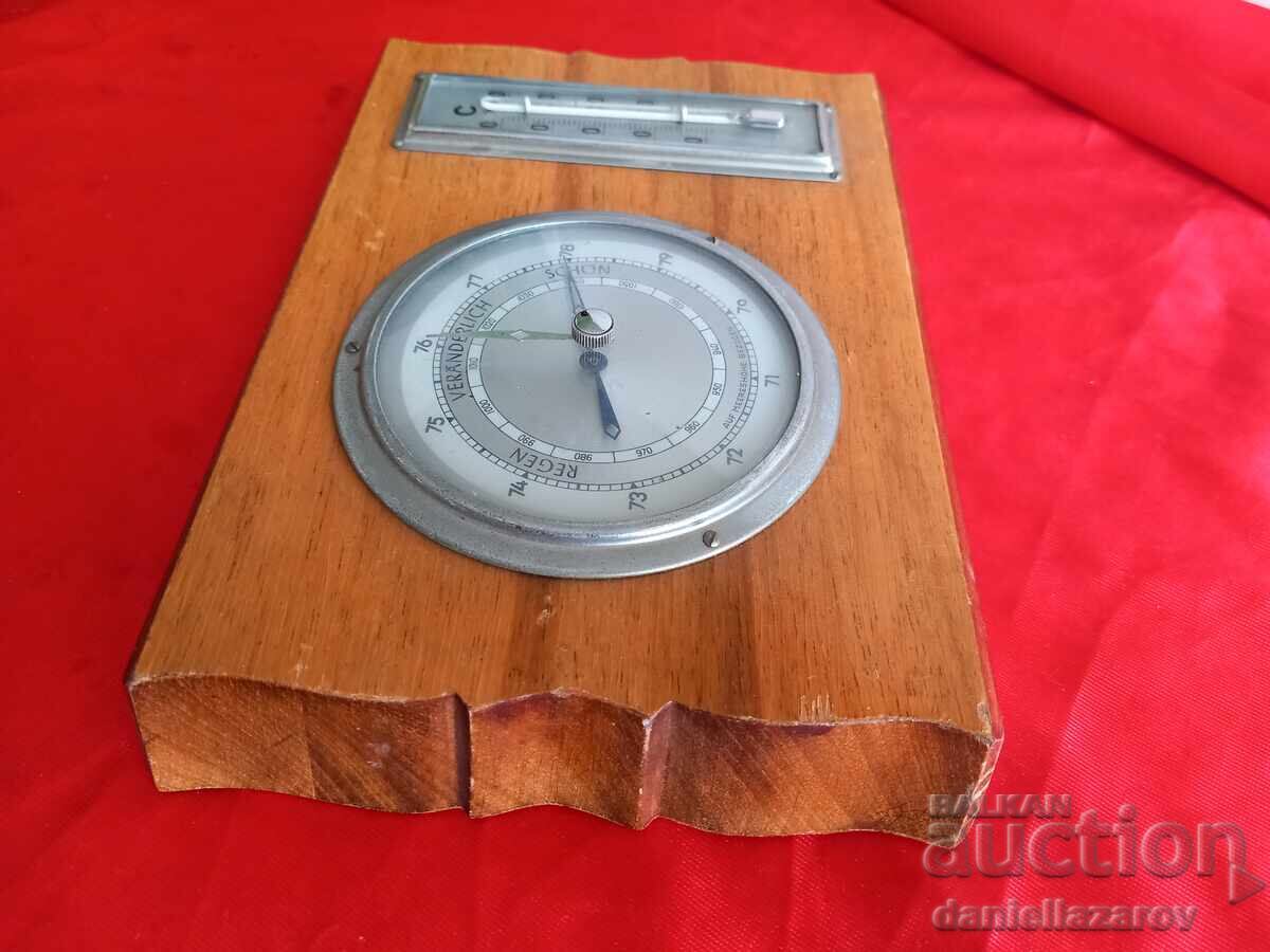 Δημοπρασία Σπάνιο παλιό βαρόμετρο με θερμόμετρο