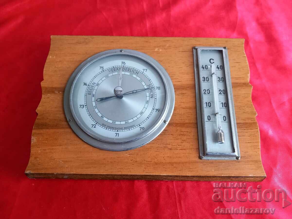 Rare Old Barometer with Thermometer