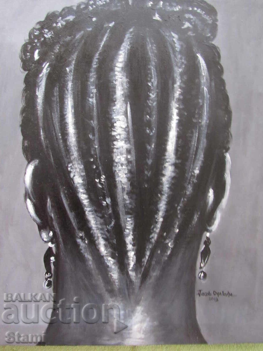 Classic African hairstyle-oil painting-large with price 99.00 BGN | € 50.62 Classic African hairstyle-oil painting-large with price 99.00 BGN | € 50.62