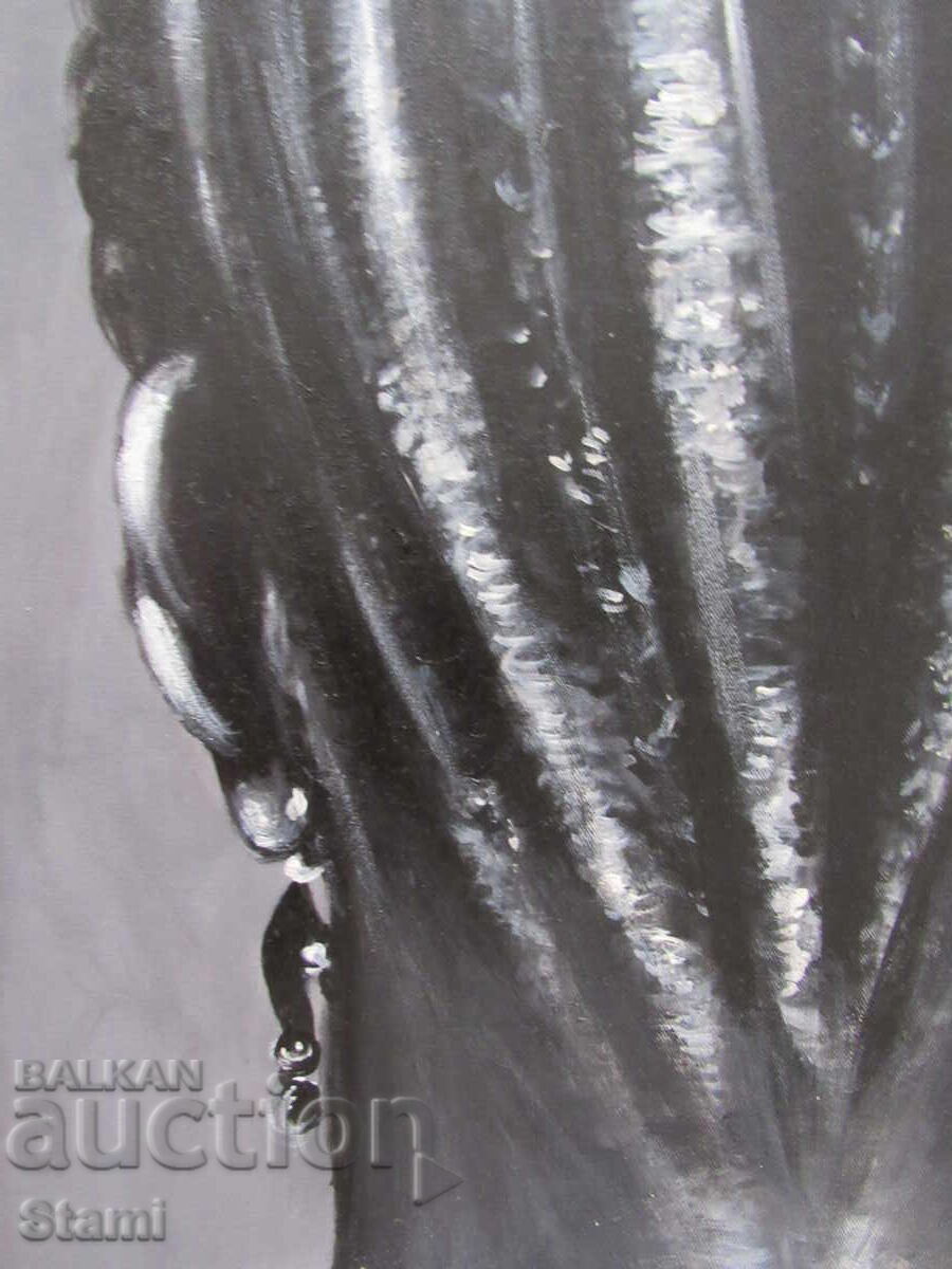 Auction Classic African hairstyle-oil painting-large Auction Classic African hairstyle-oil painting-large
