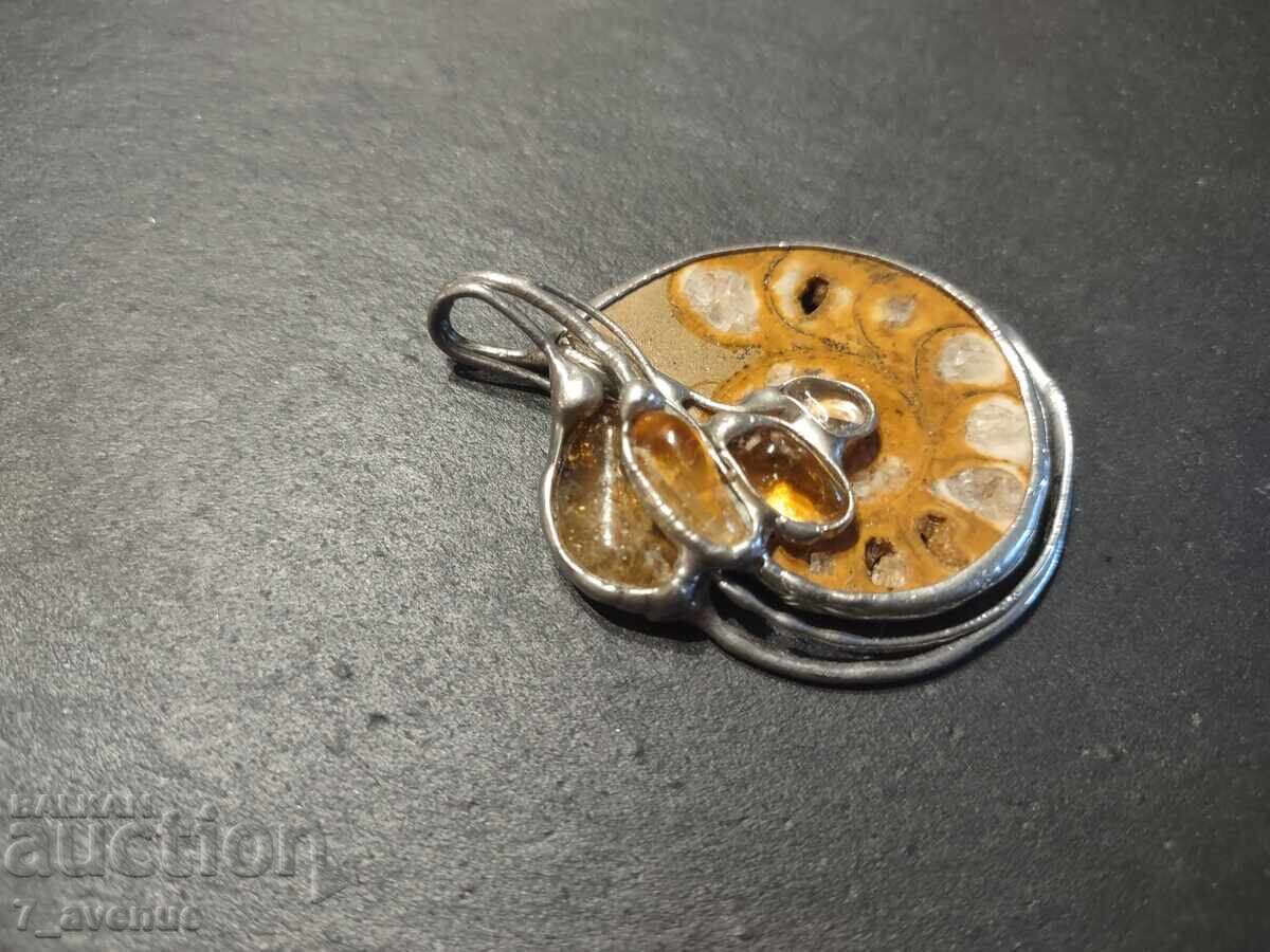 Medallion, old, original, large, with amber 22.12.24 with price 199.00 BGN | € 101.75 Medallion, old, original, large, with amber 22.12.24 with price 199.00 BGN | € 101.75