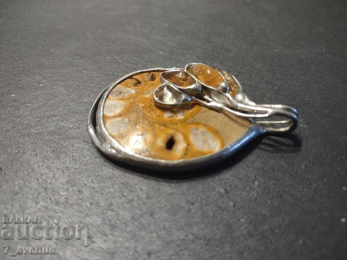 Medallion, old, original, large, with amber 22.12.24 - 6 Medallion, old, original, large, with amber 22.12.24 - 6