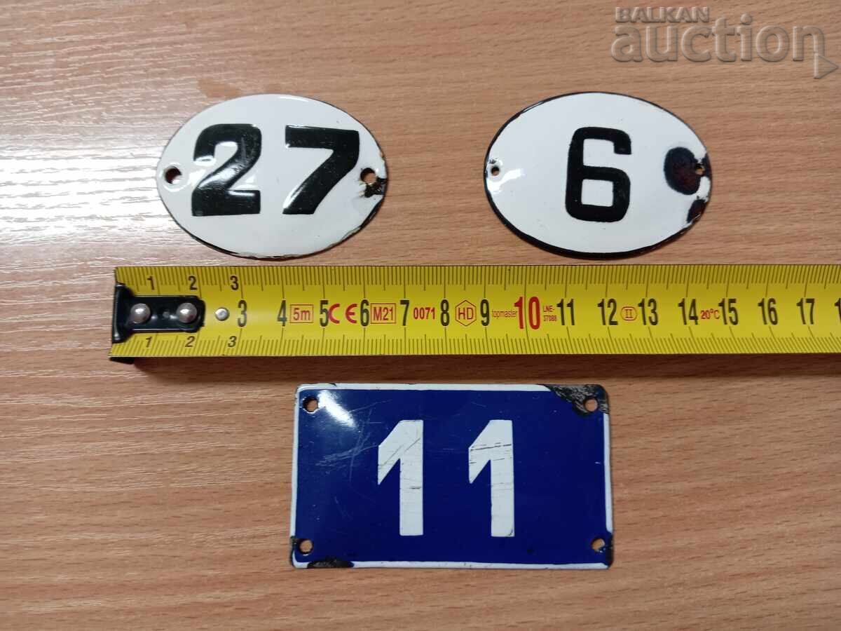 lot of mini enamel plates 3 pieces - 6 lot of mini enamel plates 3 pieces - 6