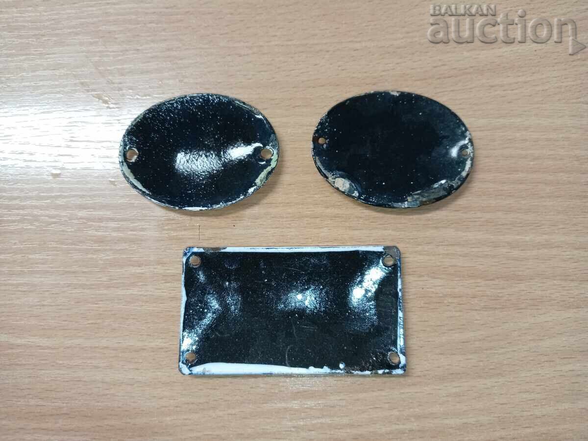 lot of mini enamel plates 3 pieces - 7 lot of mini enamel plates 3 pieces - 7