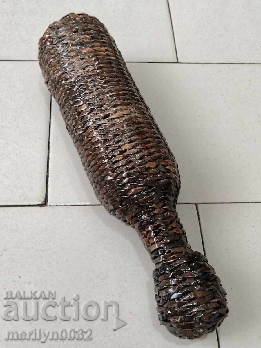 Παλιό γυάλινο μπουκάλι με πλεγμένο μπουκάλι, γυαλί με τιμή 50.00 BGN | € 25.56