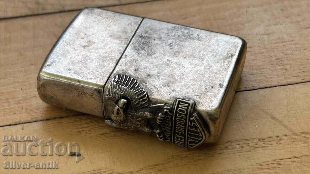 Посребрена запалка Zippo Harley Davidson