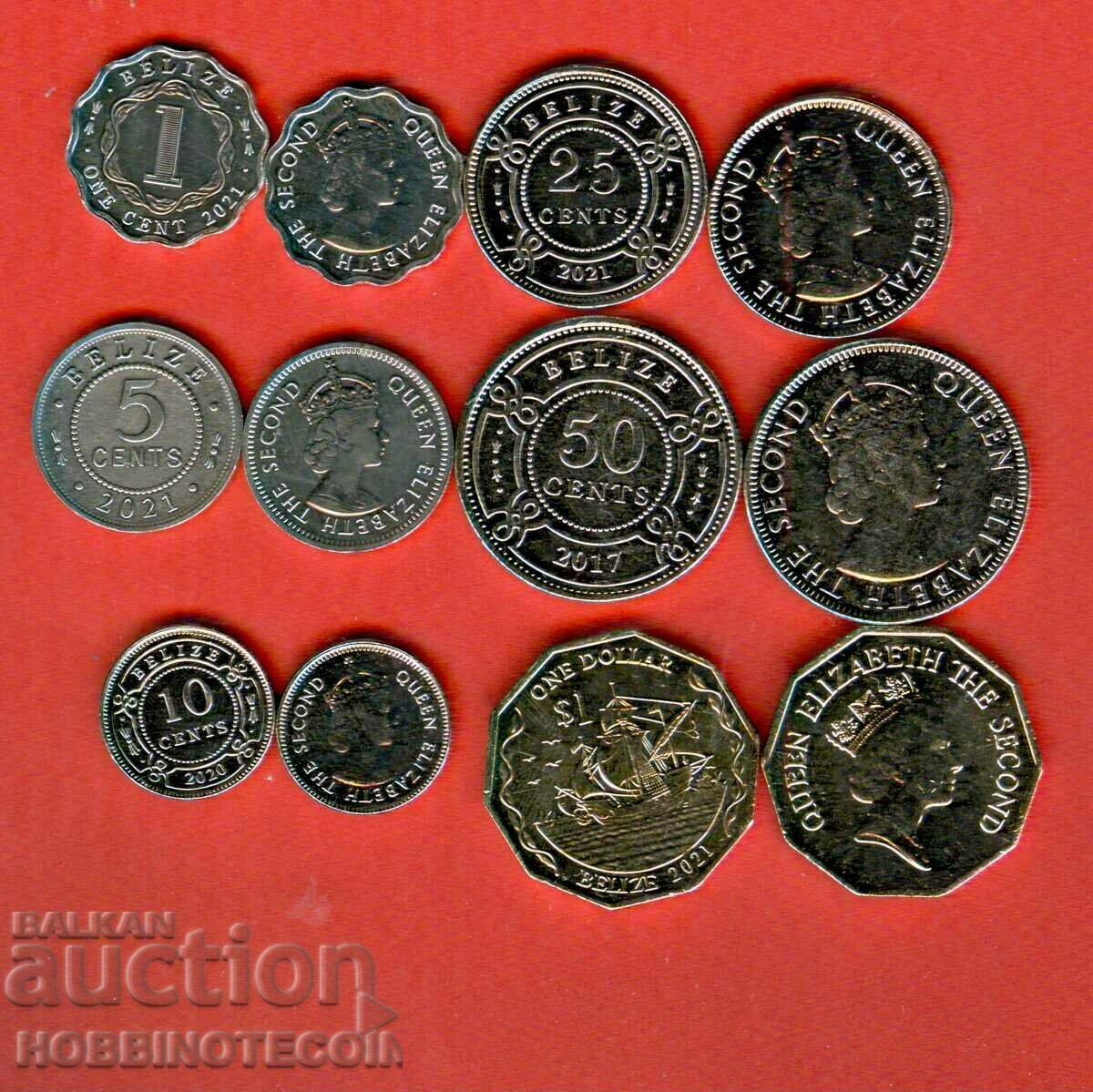 BELIZE BELIZE 1 5 10 25 50 Cents 1 $ issue SET NEW UNC