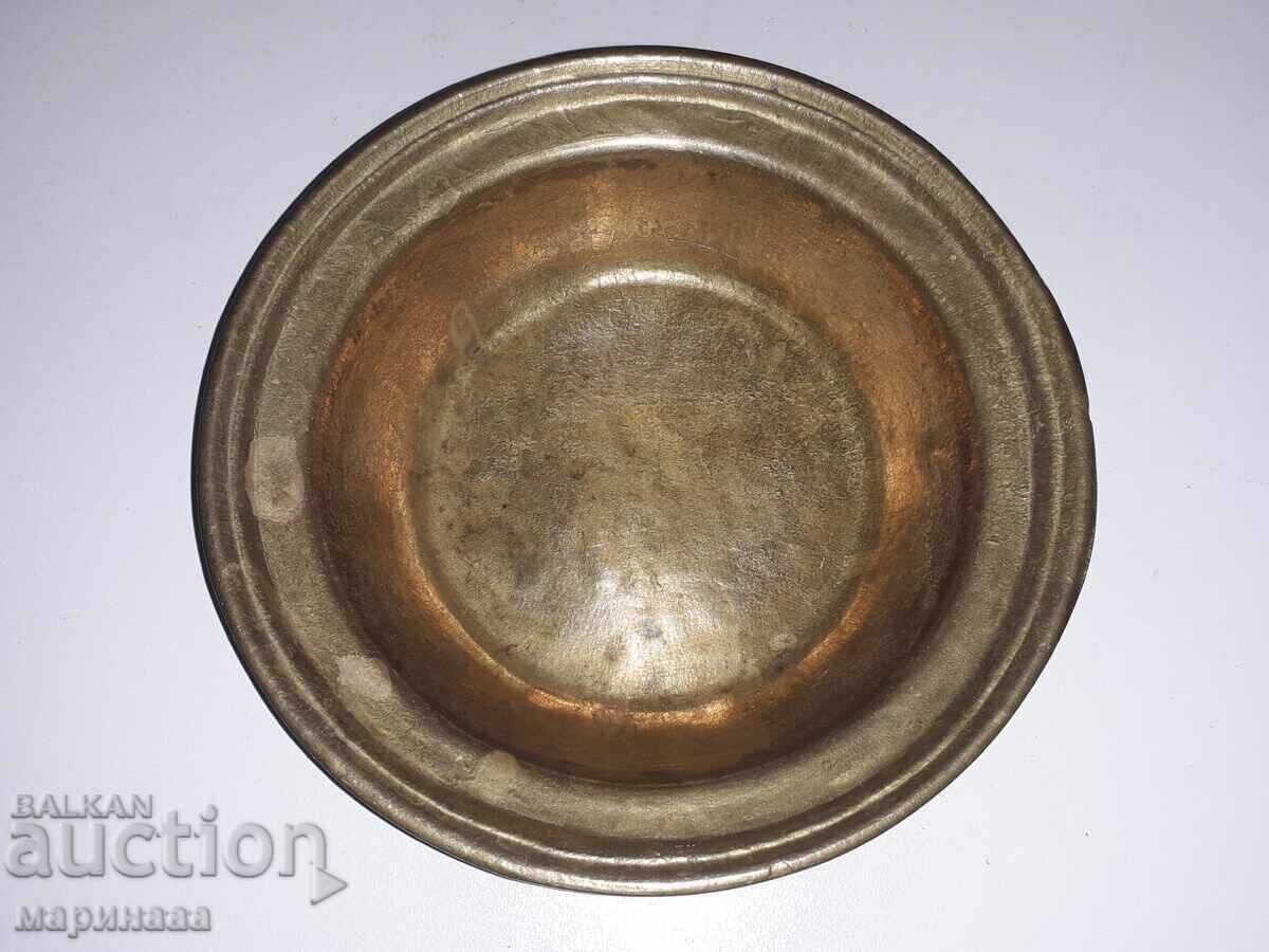 A MASSIVE PLATE. BRASS A MASSIVE PLATE. BRASS