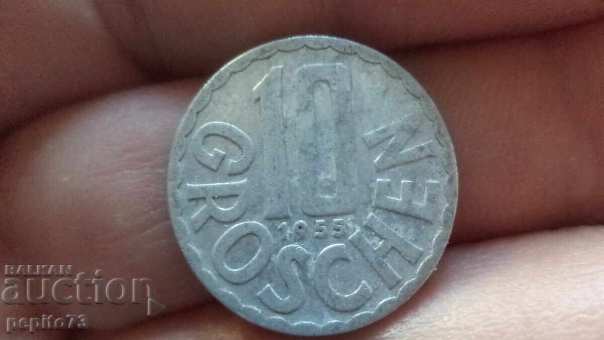 Austria 10 groschen, 1955