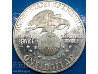 1 Dollar 1991 USA USO UNC PROOF 26.87g starting to patina