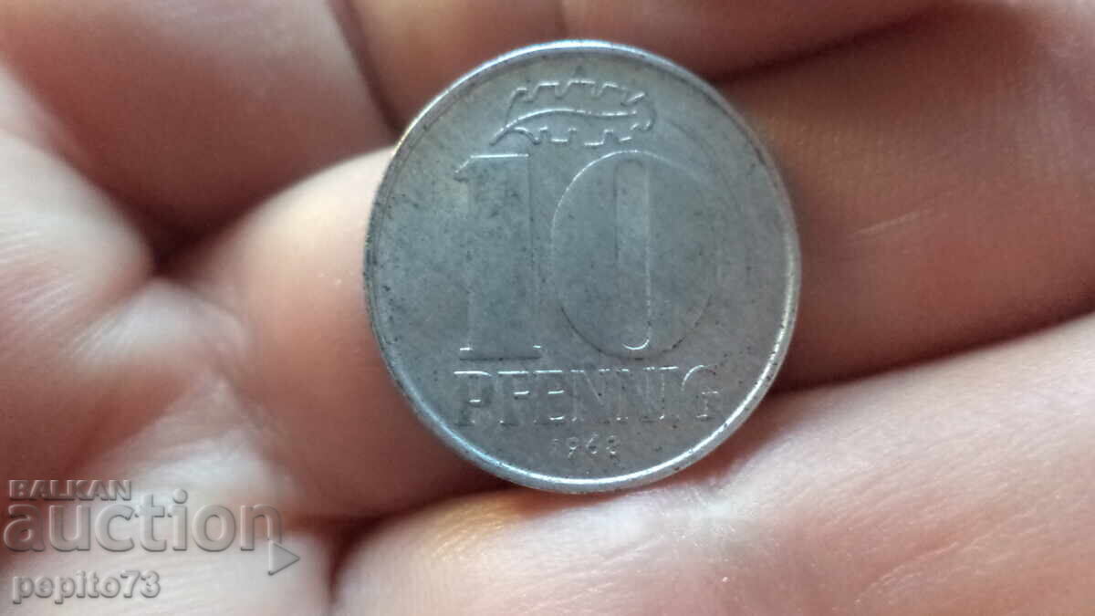 Γερμανία - GDR 10 Pfennig, 1968