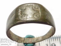 RENAISSANCE BRONZE RING WITH CROSS