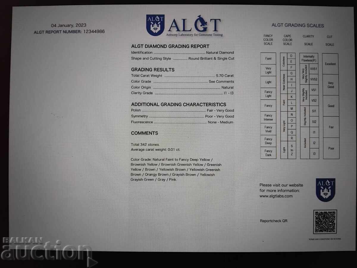 Diamond 5.70 ct factory sealed with price € 2399.00 | 4692.04 BGN