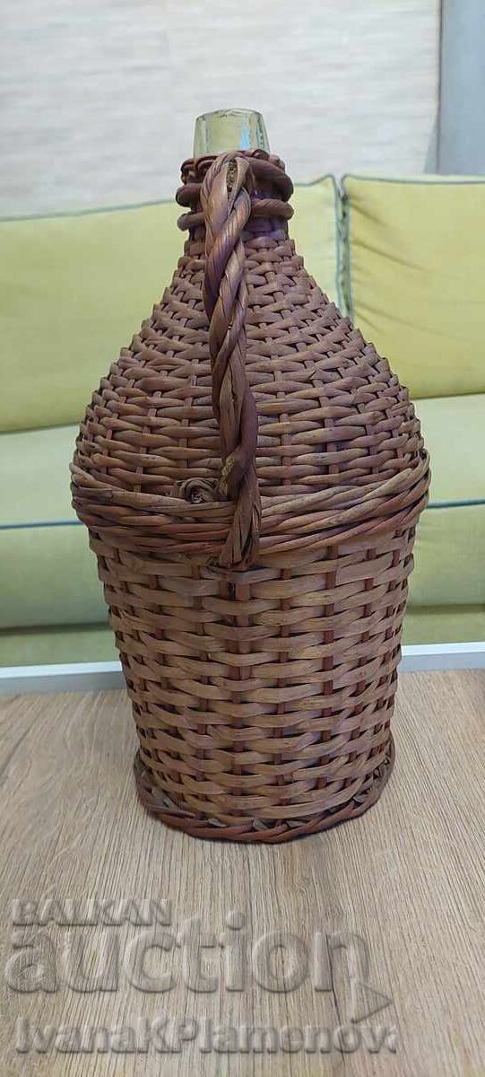 Auction  Vintage knitted damajana, excellent height 40cm