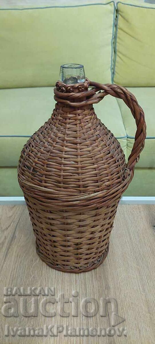 Vintage knitted damajana, excellent height 40cm - 7