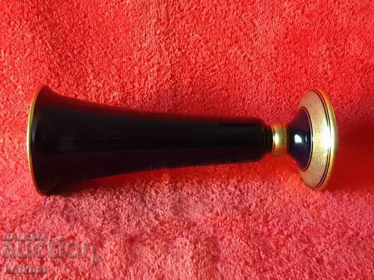 Old porcelain Vase Cobalt gilt Bavaria KRONEN BURGKUNST - 6