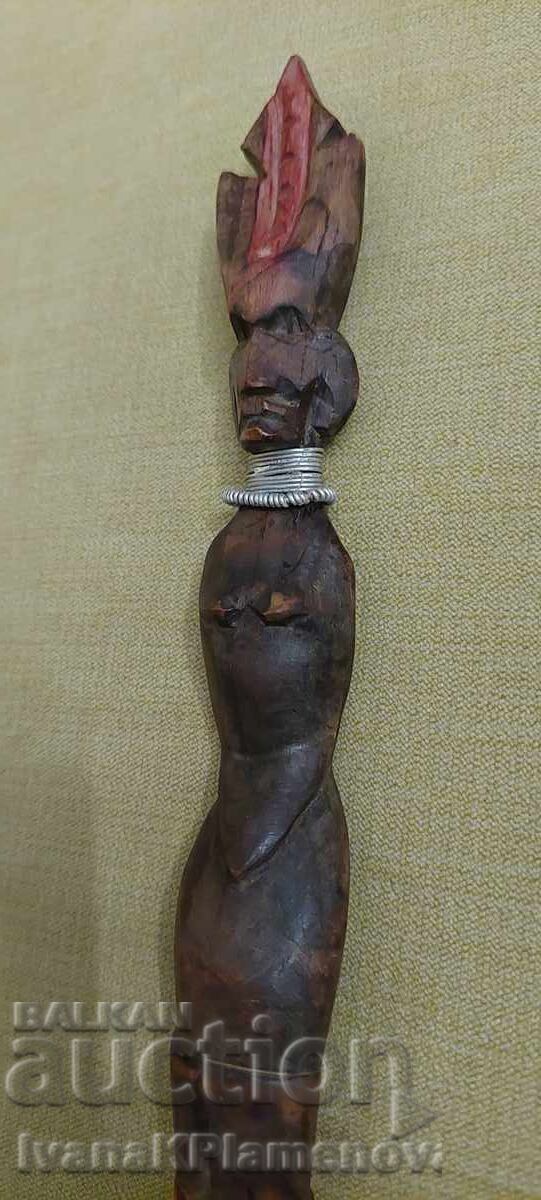Sculptură în lemn Africa pentru colecționari 60cm - 6