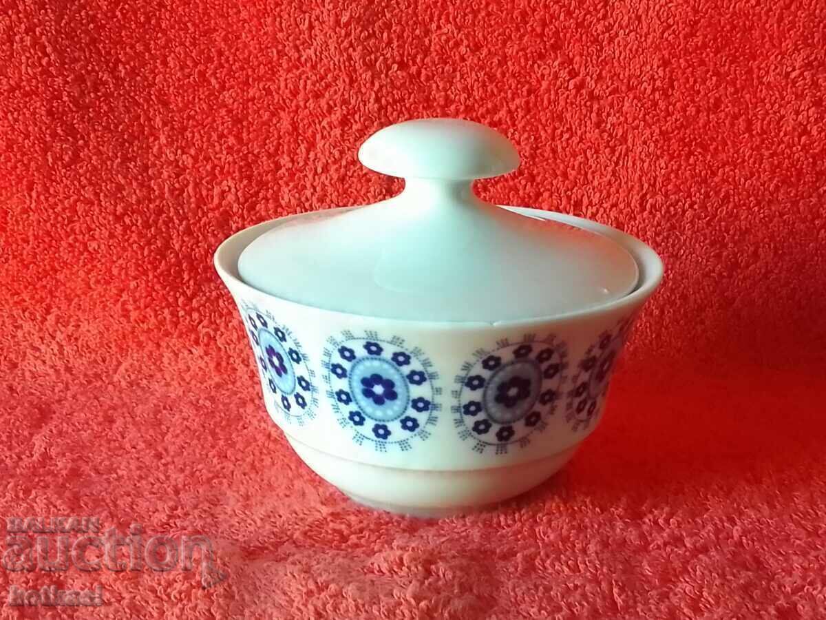 Old porcelain bowl sugar bowl Cobalt GDR JLMENAU GERMANY with price 8.50 BGN | € 4.35