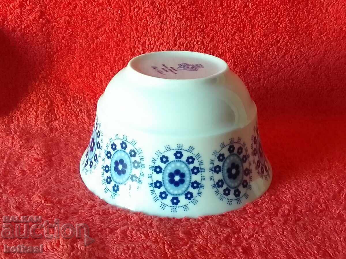 Old porcelain bowl sugar bowl Cobalt GDR JLMENAU GERMANY - 7