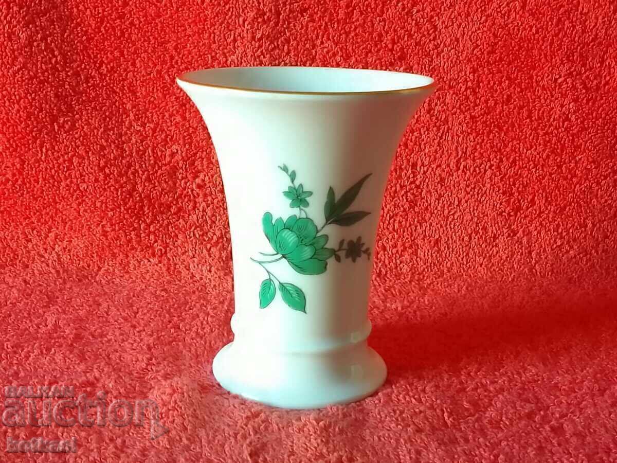 Old porcelain vase Hutschenreuther Germany flowers gilding Old porcelain vase Hutschenreuther Germany flowers gilding