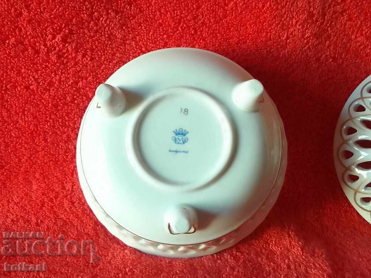 Porcelain openwork bowl gilding Embossed flowers handmade - 5 Porcelain openwork bowl gilding Embossed flowers handmade - 5