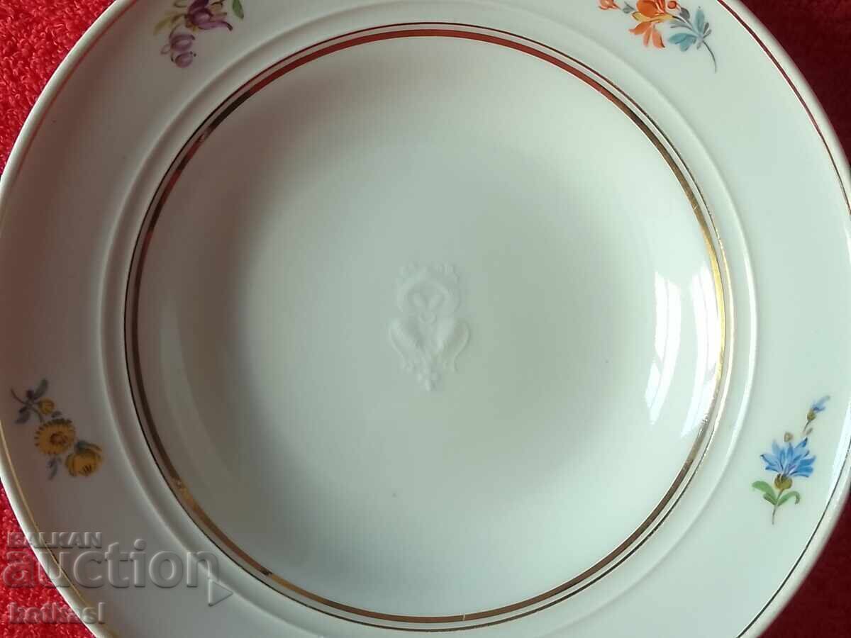 Livrarea Farfurie veche din portelan Germania Meissen Meissen flori aurite