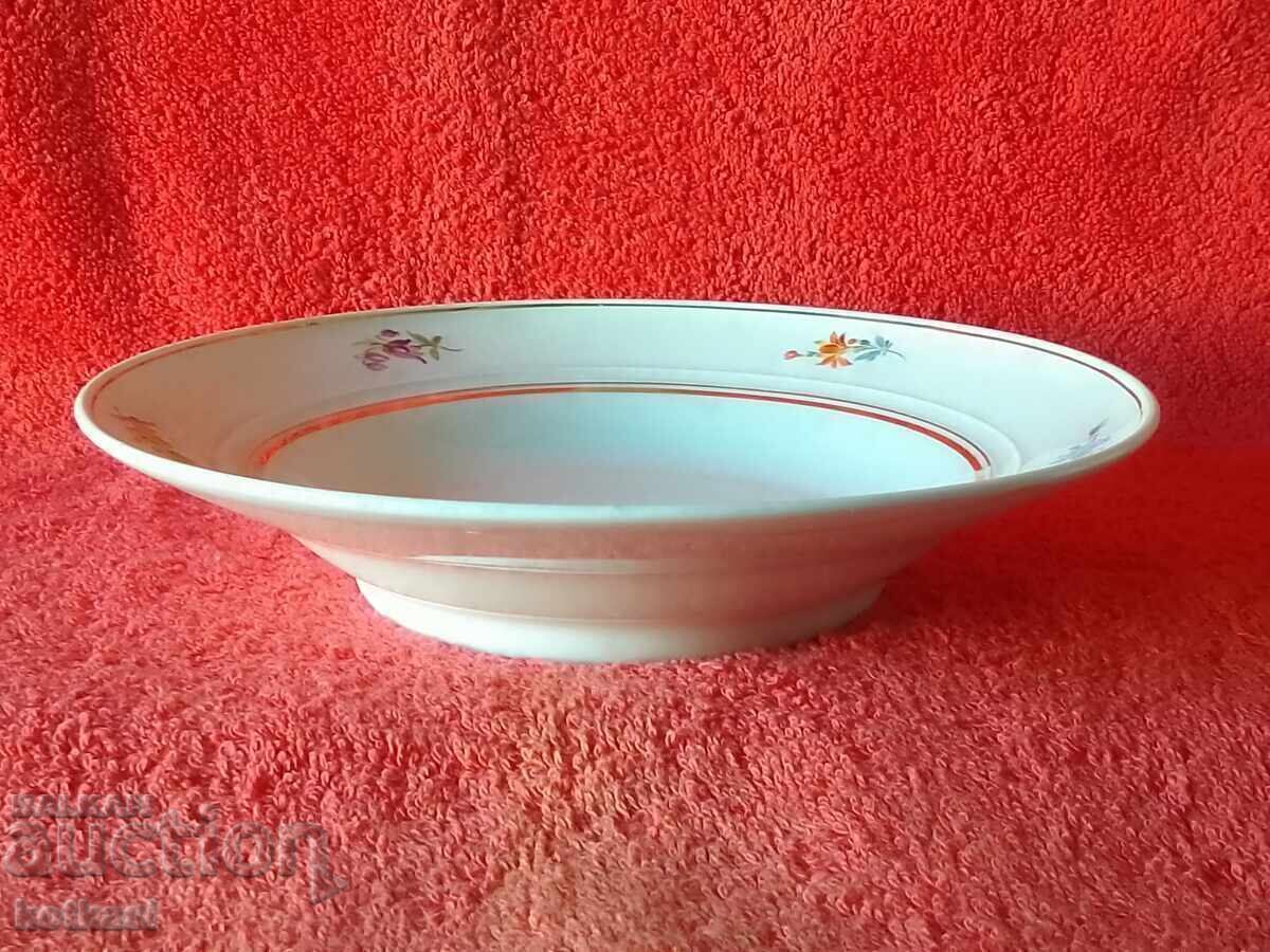 Farfurie veche din portelan Germania Meissen Meissen flori aurite - 5