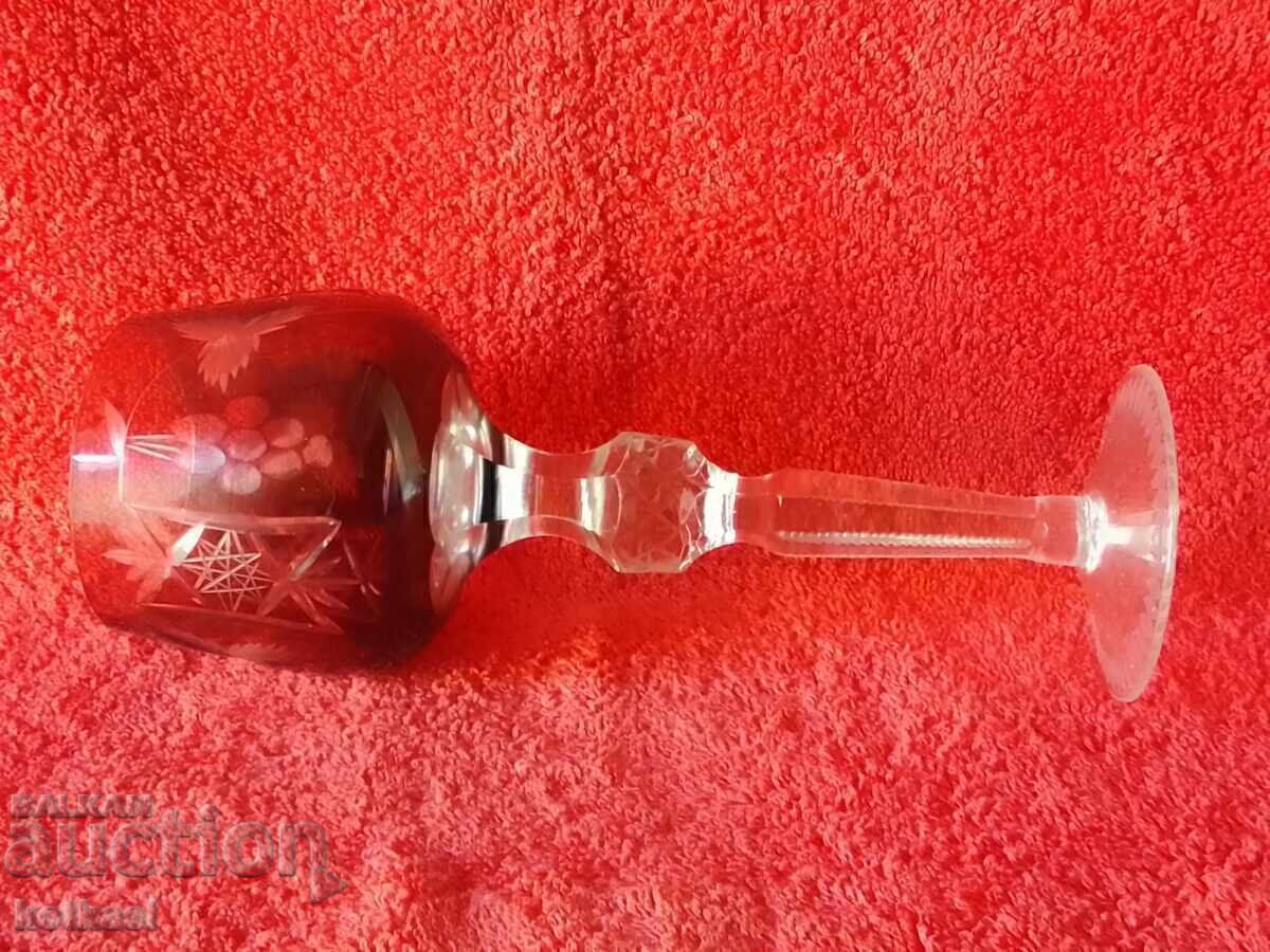 Old colored solid crystal glass Germany - 5