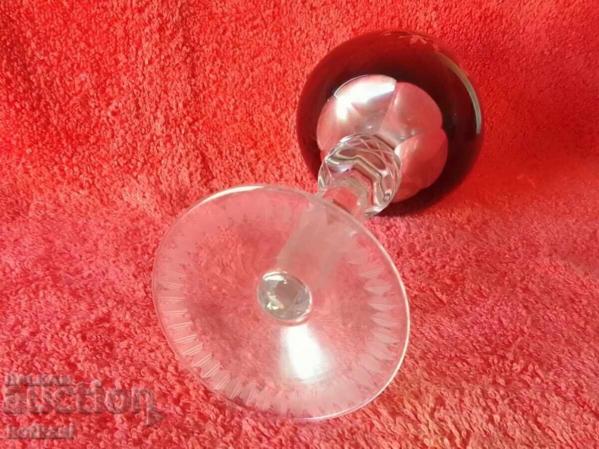 Old colored solid crystal glass Germany - 7