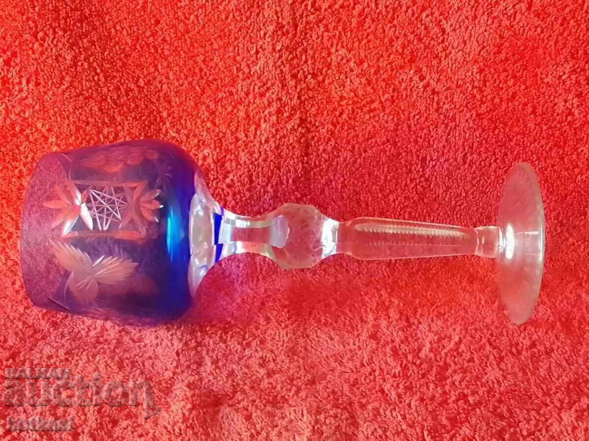 Old colored solid crystal glass Germany - 5 Old colored solid crystal glass Germany - 5