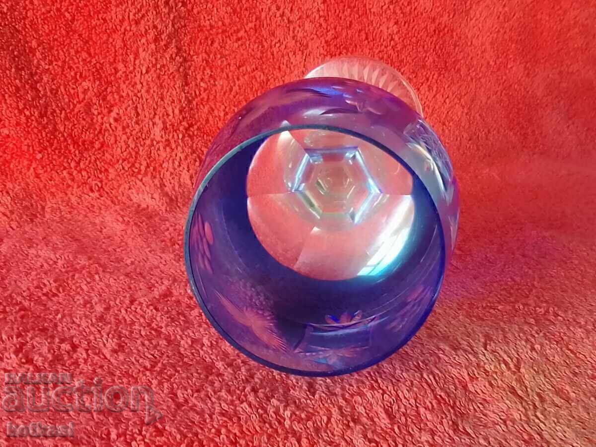 Old colored solid crystal glass Germany - 6 Old colored solid crystal glass Germany - 6