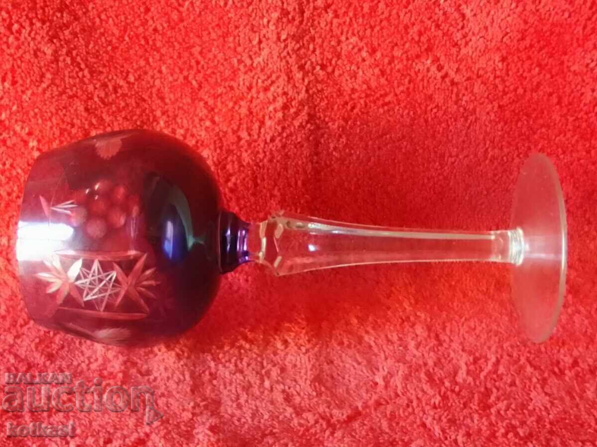 Old colored solid crystal glass Germany - 5