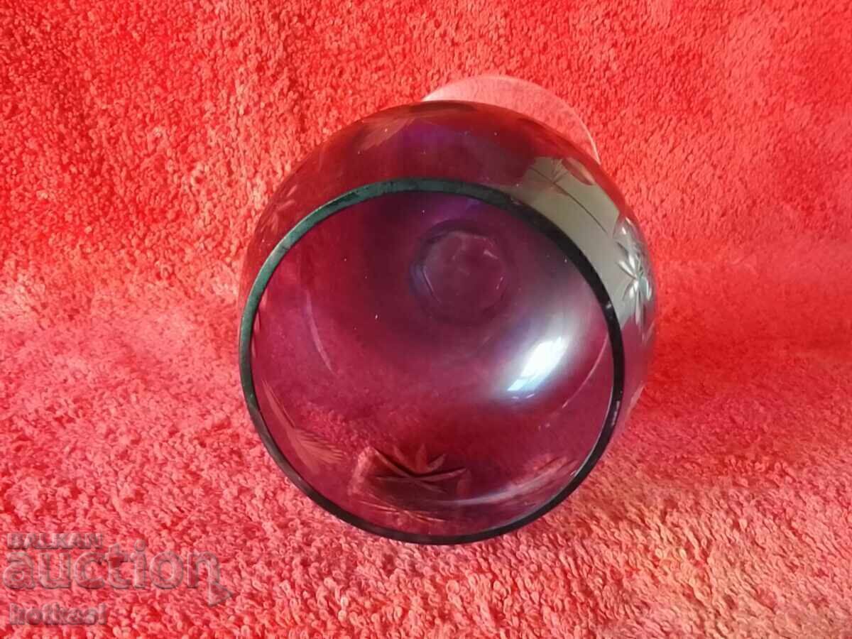 Old colored solid crystal glass Germany - 6