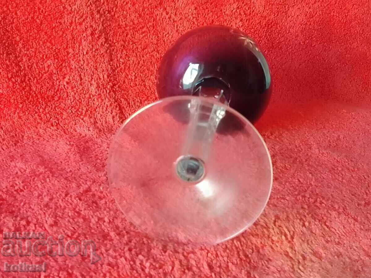 Old colored solid crystal glass Germany - 7