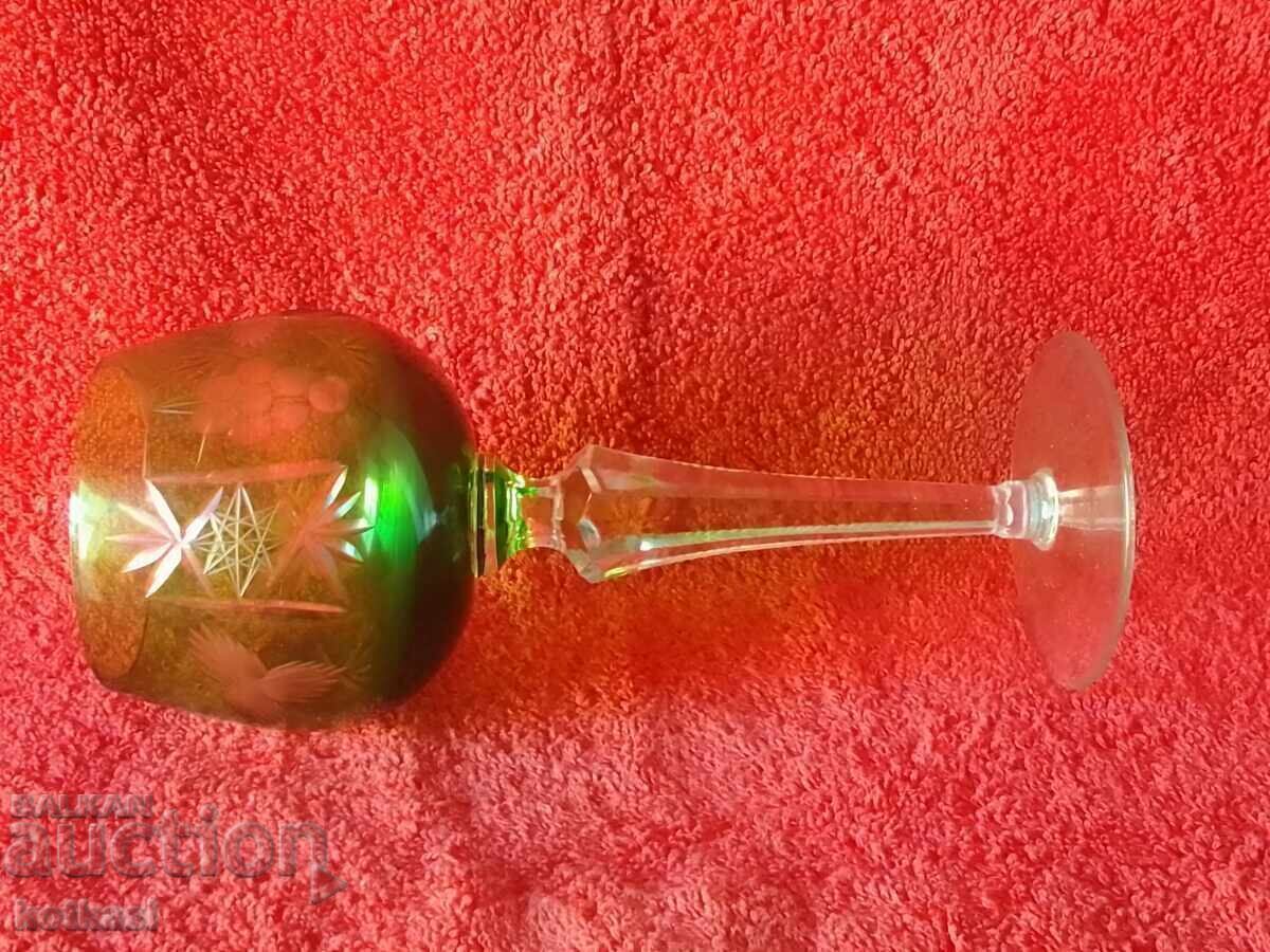Sticlă de cristal masiv colorată veche Germania - 5