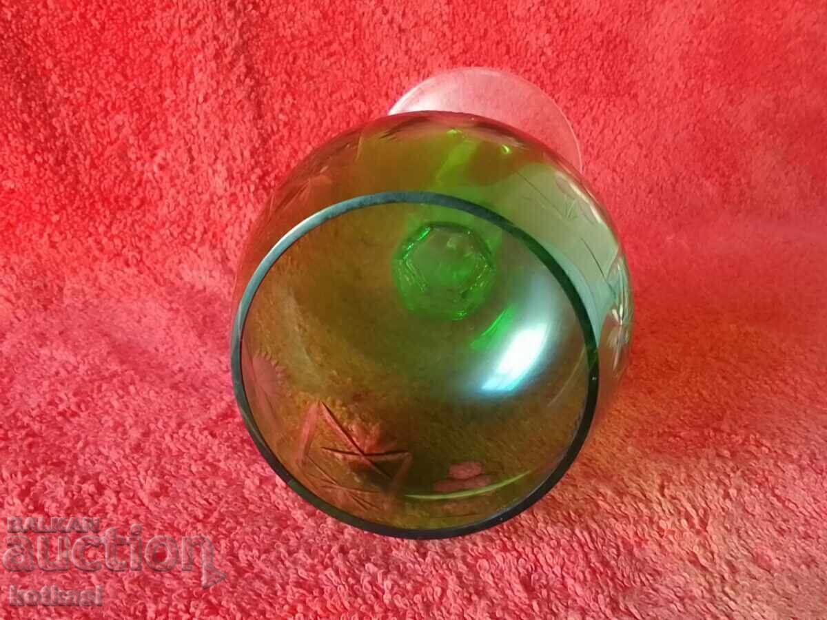 Old colored solid crystal glass Germany - 6 Old colored solid crystal glass Germany - 6