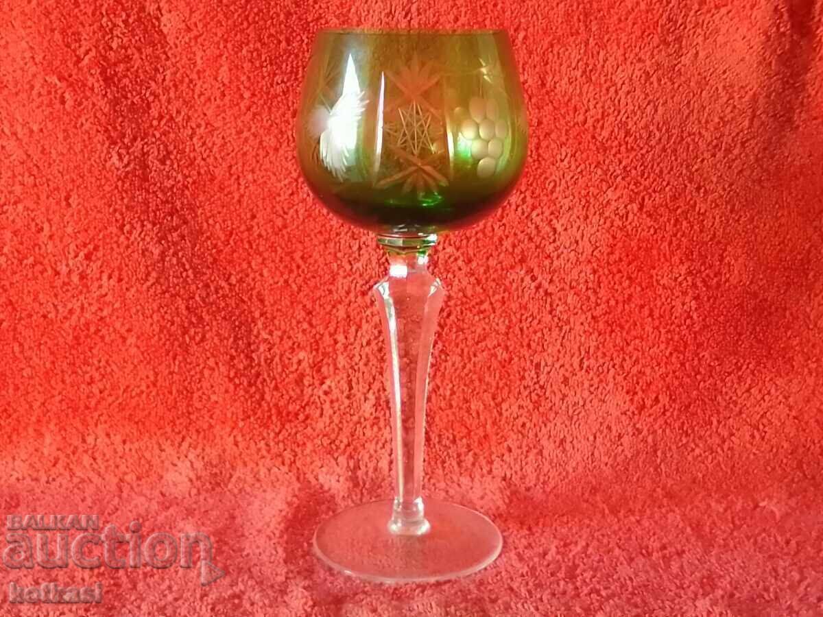 Old colored solid crystal glass Germany Old colored solid crystal glass Germany