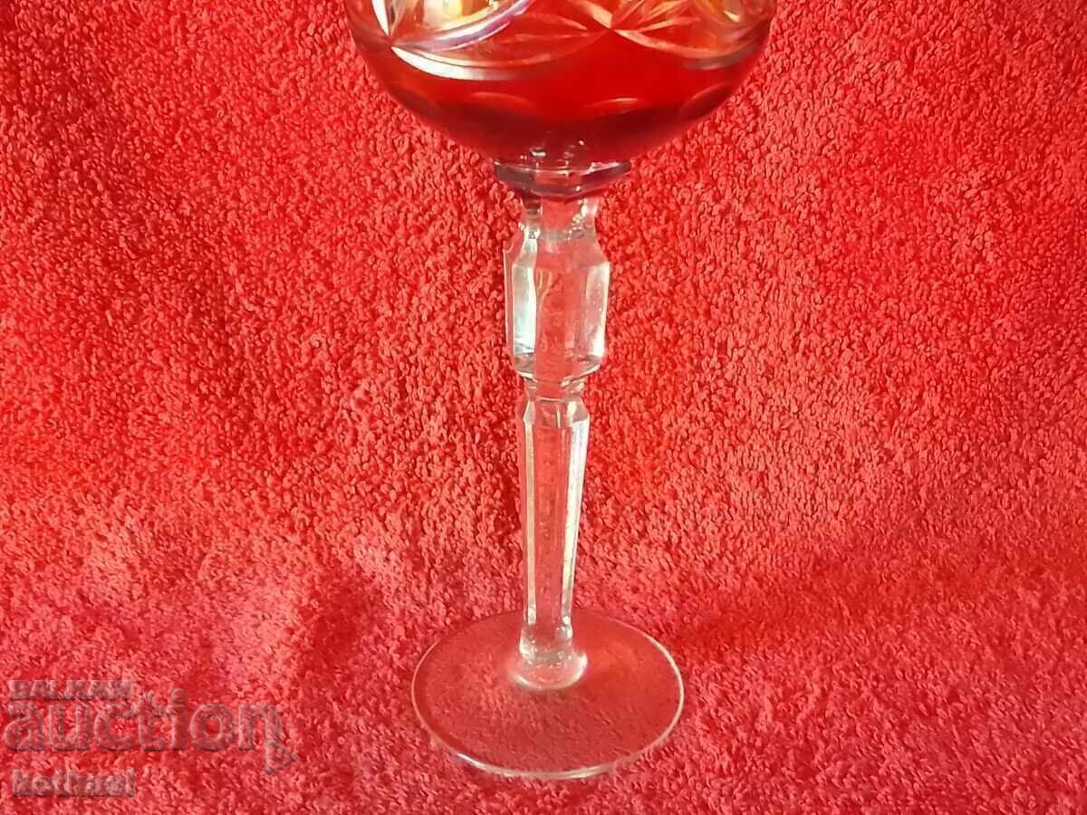 Auction  Old colored solid crystal glass Germany