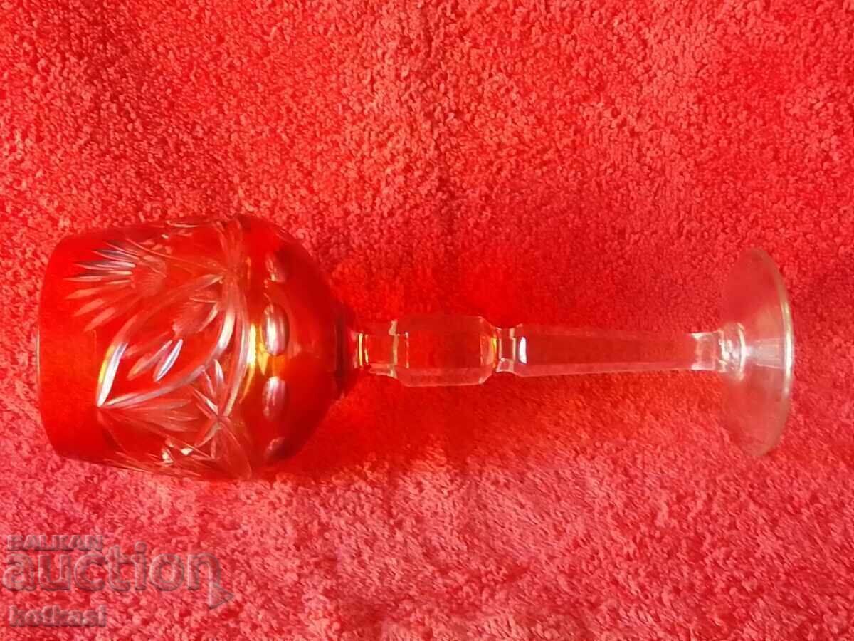 Sticlă de cristal masiv colorată veche Germania - 5 Sticlă de cristal masiv colorată veche Germania - 5