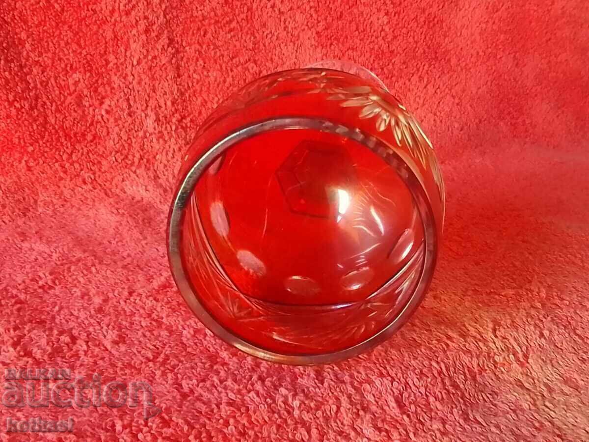 Sticlă de cristal masiv colorată veche Germania - 6 Sticlă de cristal masiv colorată veche Germania - 6