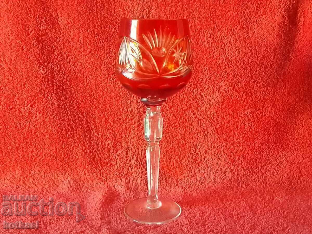 Old colored solid crystal glass Germany