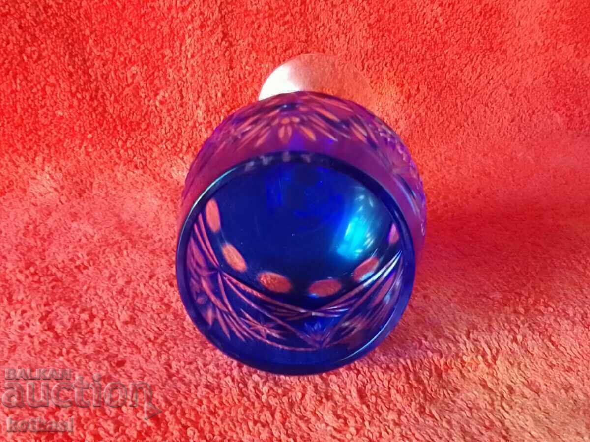 Sticlă de cristal masiv colorată veche Germania - 6