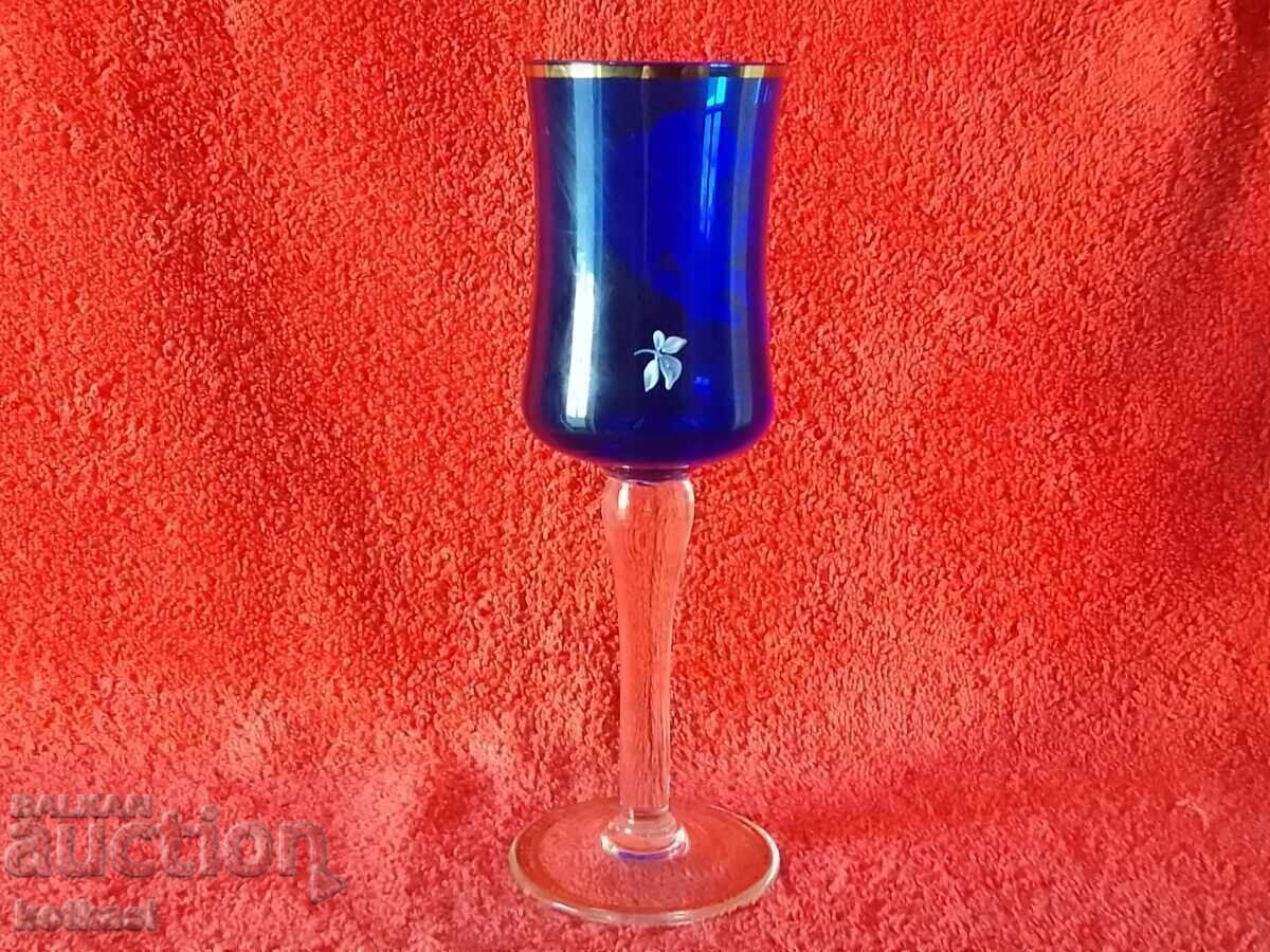 Auction Old colored solid crystal glass Germany hand decorated Auction Old colored solid crystal glass Germany hand decorated