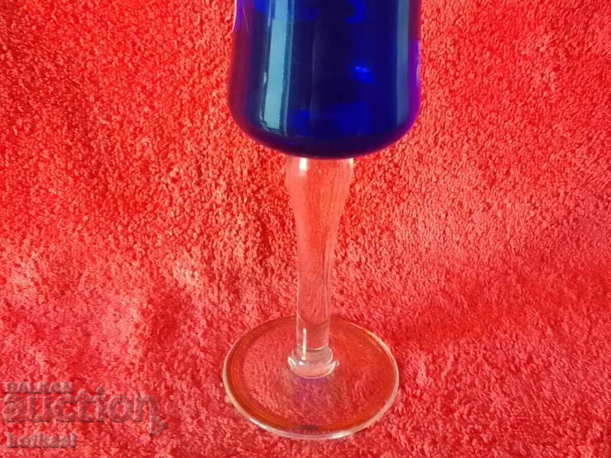 Old colored solid crystal glass Germany hand decorated - 5 Old colored solid crystal glass Germany hand decorated - 5