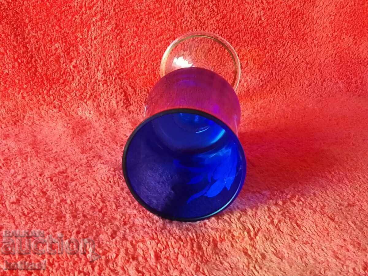 Old colored solid crystal glass Germany hand decorated - 6 Old colored solid crystal glass Germany hand decorated - 6