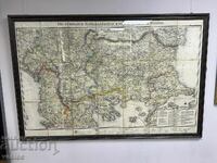 1915 Harta geografică veche a Balcanilor Bulgaria Viena