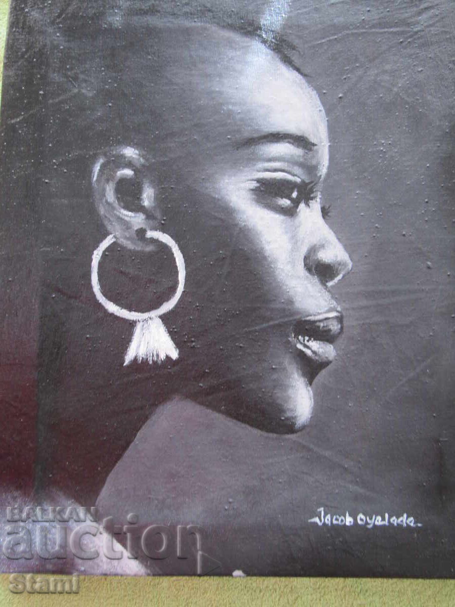 Portrait of an African woman - oil painting - series - 1 with price 81.00 BGN | € 41.41