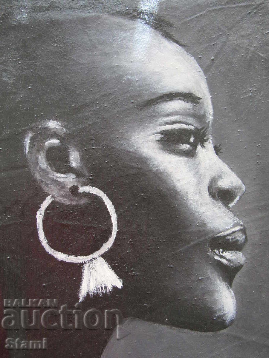 Portrait of an African woman - oil painting - series - 1 - 5