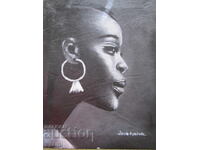 Portrait of an African woman - oil painting - series - 1