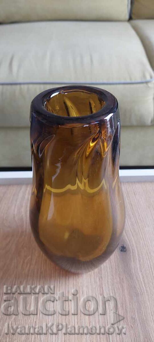 Vintage glass vase for collectors 22cm with price 24.00 BGN | € 12.27 Vintage glass vase for collectors 22cm with price 24.00 BGN | € 12.27